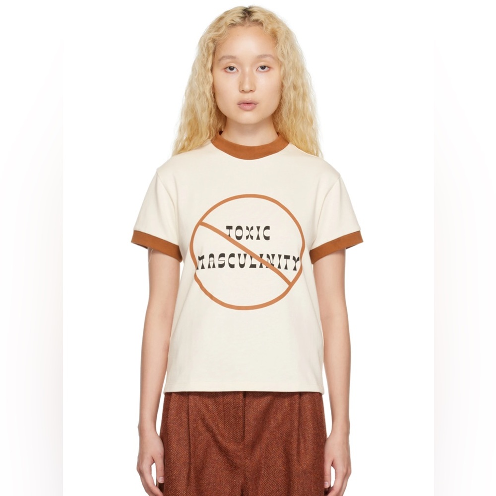 NWTS Tanner Fletcher Toxic Masculinity Ringer Tee in Size 1.